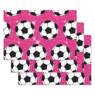 Soccer Ball Pink Frost Glitters Sport Player White  Sheets