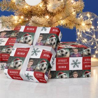 Soccer Ball with Santa Hat Snowflake Photo