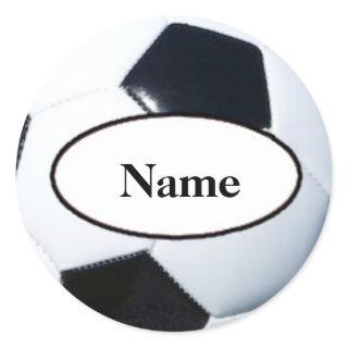 Soccer ball with your name on it classic round sticker