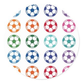 Soccer Balls Colorful Fun Array T-Shirt Classic Round Sticker