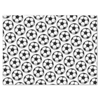 Soccer Balls White Black Sports Team Kids Birthday Tissue Paper