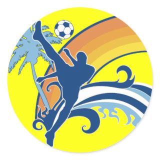 soccer summersetz. classic round sticker