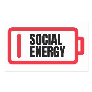 Social Battery Social Energy Introvert  Rectangular Sticker
