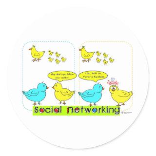 Social Networking Classic Round Sticker