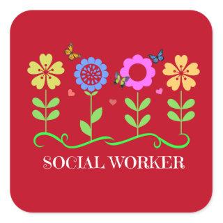 Social Worker, popular design, Square Sticker