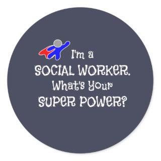 Social Worker Super Power Classic Round Sticker