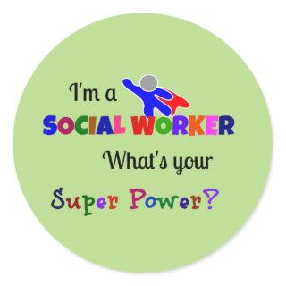 Social Worker Superhero Classic Round Sticker