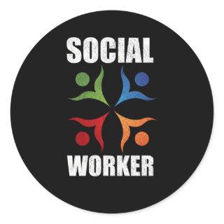 Social Worker Tal Health Self-Care Occupation Classic Round Sticker