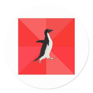 Socially Awesome Penguin Advice Animal Meme Classic Round Sticker