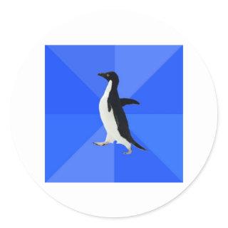 Socially Awkward Penguin Advice Animal Meme Classic Round Sticker