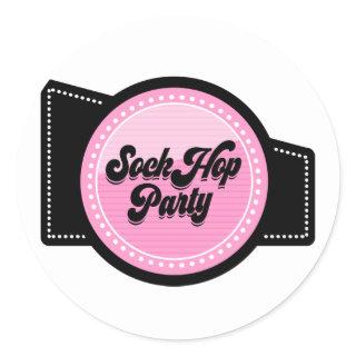 Sock Hop Party Classic Round Sticker
