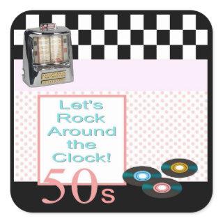 Sock Hop Square Sticker