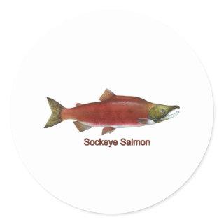 Sockeye - Red Salmon (titled) Classic Round Sticker