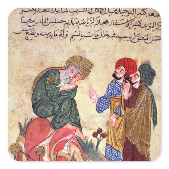 Socrates  and his Students Square Sticker