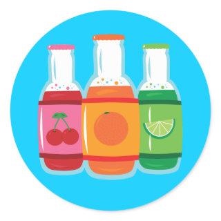 Soda Pop Bottles Classic Round Sticker
