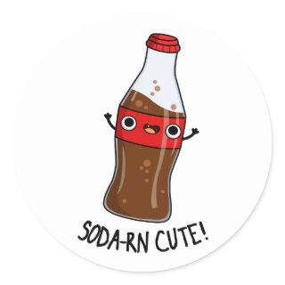 Soda-rn Cute Funny Soda Pun  Classic Round Sticker