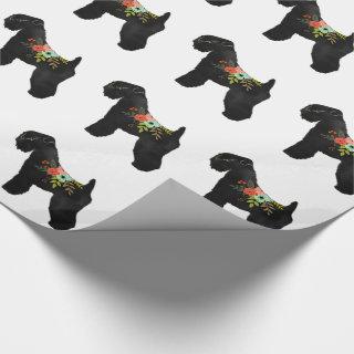 Soft Coat Wheaten Terrier Boho Floral Silhouette