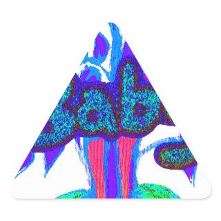 Soft Cyan Blue Flower Art: A Baby's Touch.  Triangle Sticker