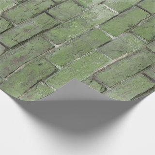 Soft Green Brick Wall Pattern