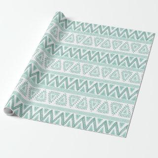 Soft Green Tribal Geometric Pattern