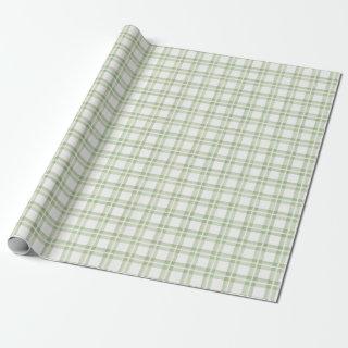 Soft Green White English Country Check Plaid Gift