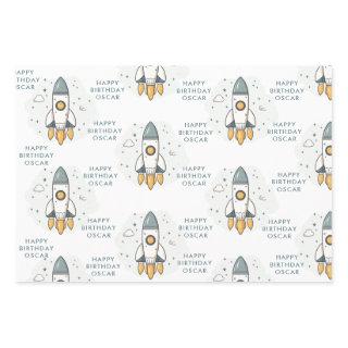 Soft Pastel Beige Rocket Ship   Sheets