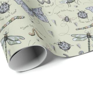 Soft Pastel Blue & Sage Boho Baby Bugs Kids Baby