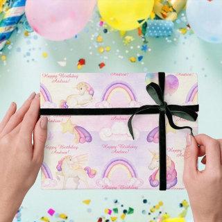 Soft Pastel Rainbows Unicorns Clouds And Stars  Wr