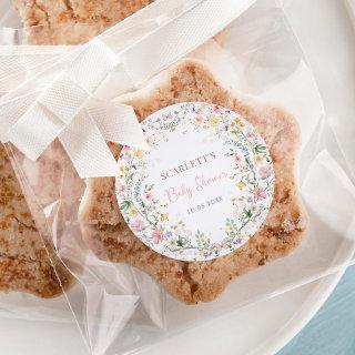 Soft Pastel Wildflower Garden Baby Shower Favors Classic Round Sticker