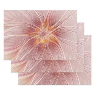 Soft Pink Floral Dream Abstract Fractal Art Flower  Sheets