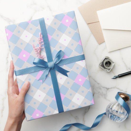 Soft Shades Pink and Blue Geometric