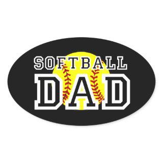 Softball Dad Oval Sticker