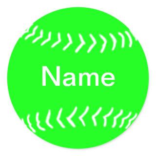 Softball Silhouette Sticker Green