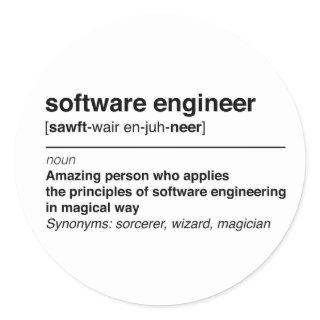 Software engineer classic round sticker