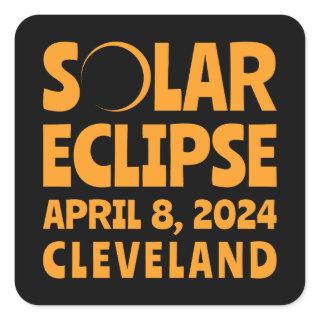 Solar Eclipse 2024 Cleveland Ohio Square Sticker