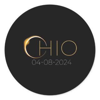 Solar Eclipse 2024 State Ohio Total Solar Eclipse  Classic Round Sticker