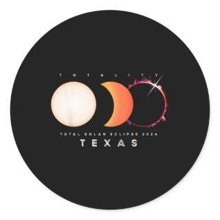 Solar Eclipse 2024 Texas Total Eclipse America Gra Classic Round Sticker