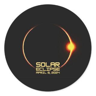 Solar Eclipse April 8, 2024 Classic Round Sticker