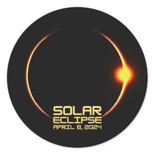Solar Eclipse April 8, 2024 Classic Round Sticker