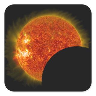 Solar Eclipse in Progress Square Sticker