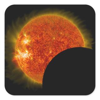 Solar Eclipse in Progress Square Sticker