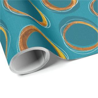 Solar Eclipse Mid-Century Modern - Blue and Gold
