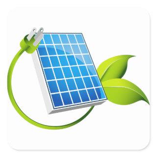 Solar Panel Leaf Plug Square Sticker