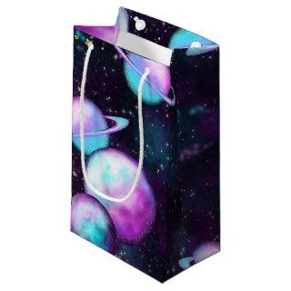 Solar System Glow | Cosmic Blue Purple Pink Planet Small Gift Bag