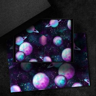 Solar System Glow | Cosmic Blue Purple Pink Planet Tissue Paper