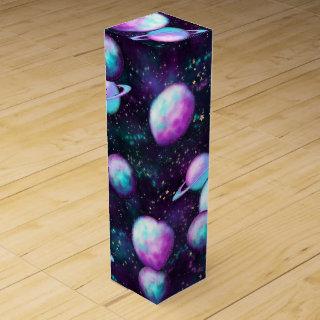 Solar System Glow | Cosmic Blue Purple Pink Planet Wine Box