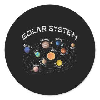 Solar System Planets Kids Knowledge Outer Space Classic Round Sticker