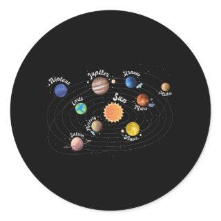 Solar System Planets Kids Knowledge Outer Space Classic Round Sticker