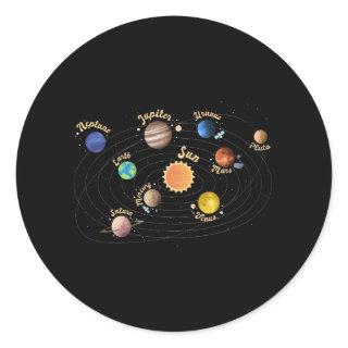 Solar System Planets Kids Knowledge Outer Space Classic Round Sticker