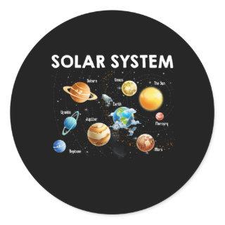 Solar System Planets Science Space Classic Round Sticker